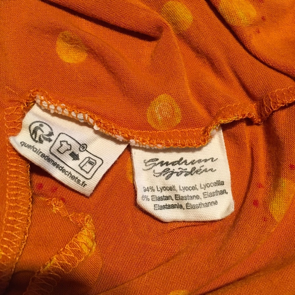Gudrun Sjoden Orange Polka Dot Midi Dress - Picture 6 of 7